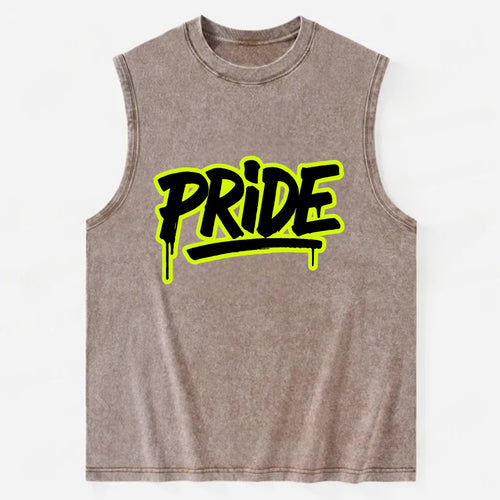 Bold typography design - PRIDE - dignified satisfaction, honor - Vintage Washed Tank