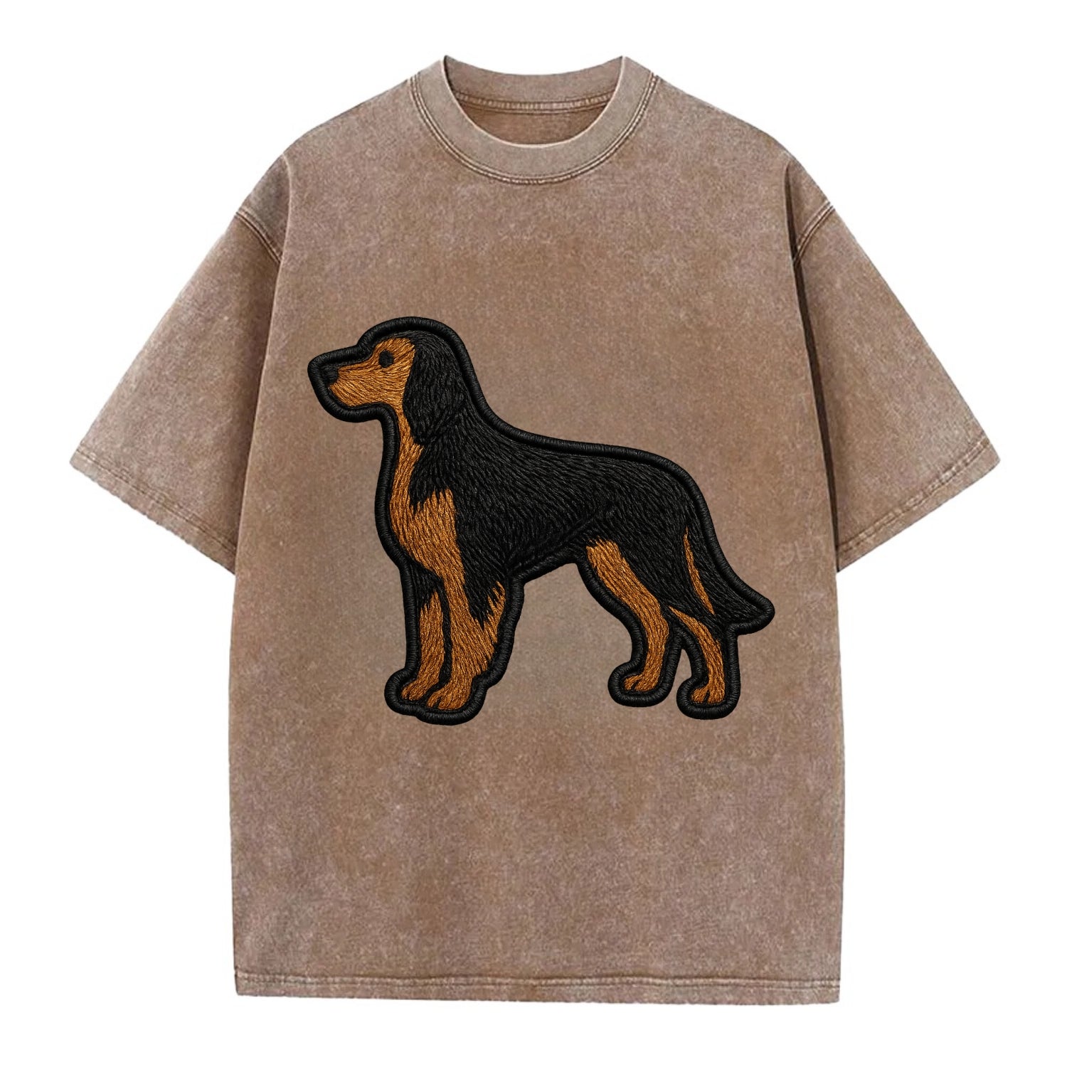 Gordon Setter - Modern setter silhouette - Vintage T-shirt - Brown