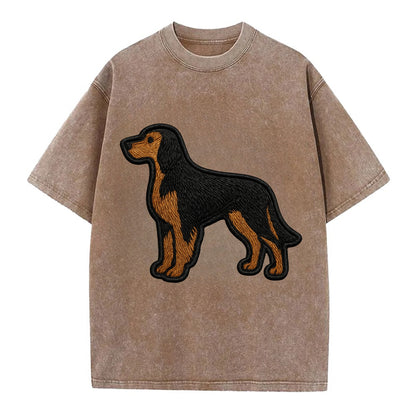 Gordon Setter - Modern setter silhouette - Vintage T-shirt - Brown
