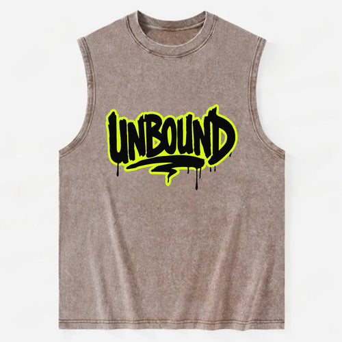 Bold typography design - UNBOUND - without limits, free from constraints - Vintage Washed Tank