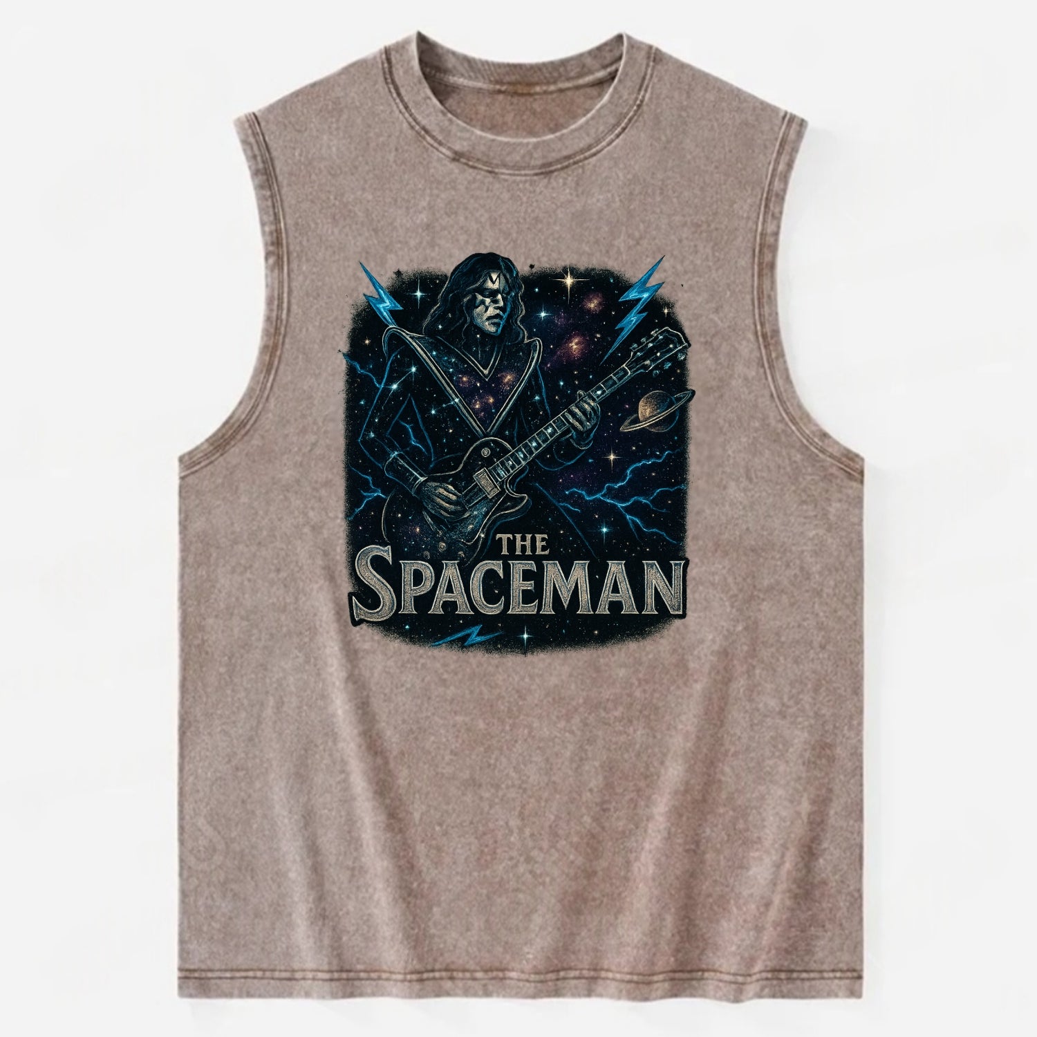 Spaceman Constellation - Vintage Washed Tank - Brown