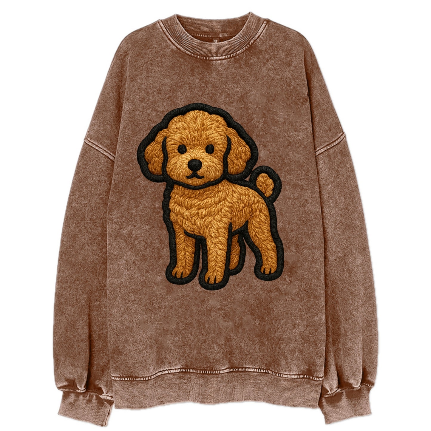 Toy Poodle - Trendy miniature design wit - Vintage Sweatshirt - Brown