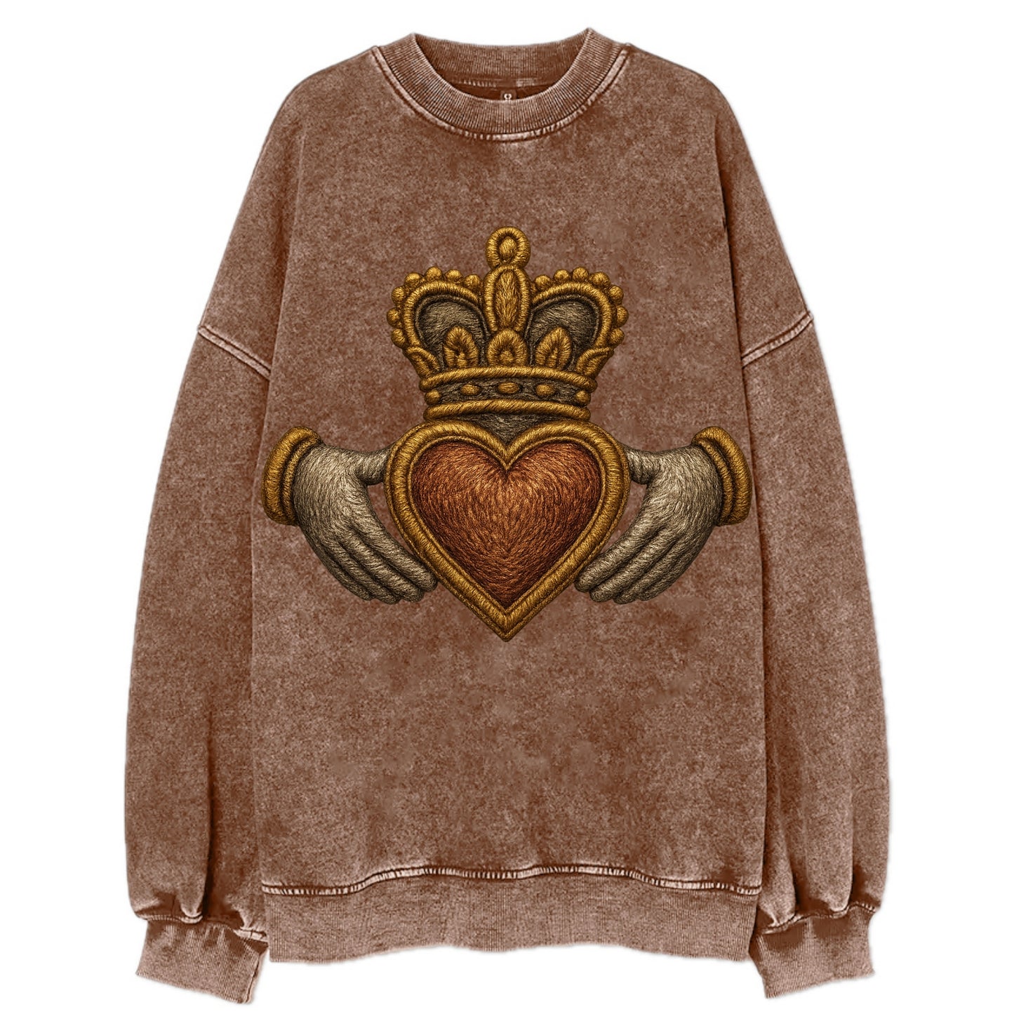 Claddagh  - Vintage Sweatshirt - Brown