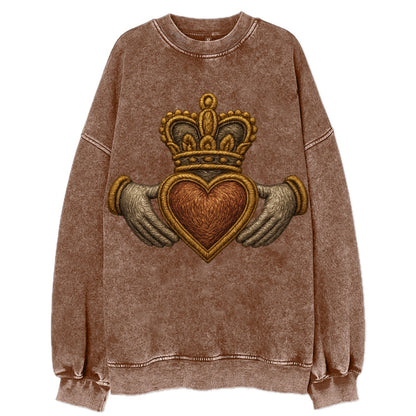 Claddagh  - Vintage Sweatshirt - Brown