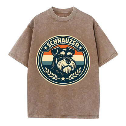 Noble Schnauzer Emblem - Vintage T-shirt - Brown