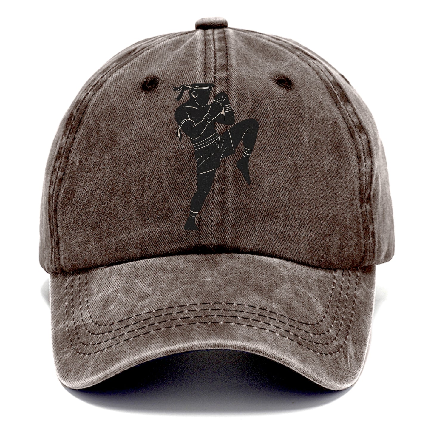 Muay Thai fighter with knee strike - Classic Cap - Brown