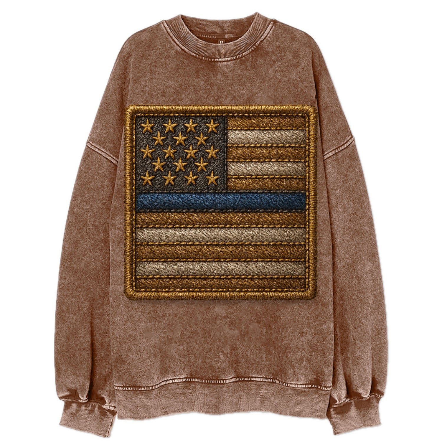 Thin Blue Line  - Vintage Sweatshirt - Brown