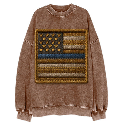 Thin Blue Line  - Vintage Sweatshirt - Brown