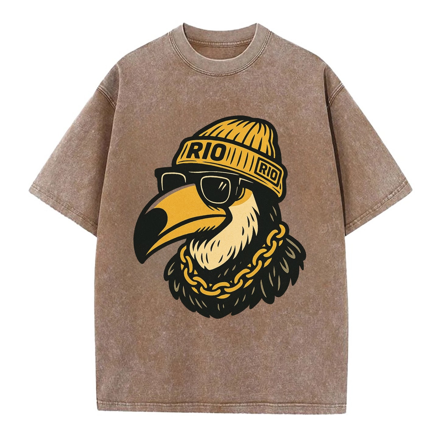 Rio Toucan - Vintage T-shirt - Brown