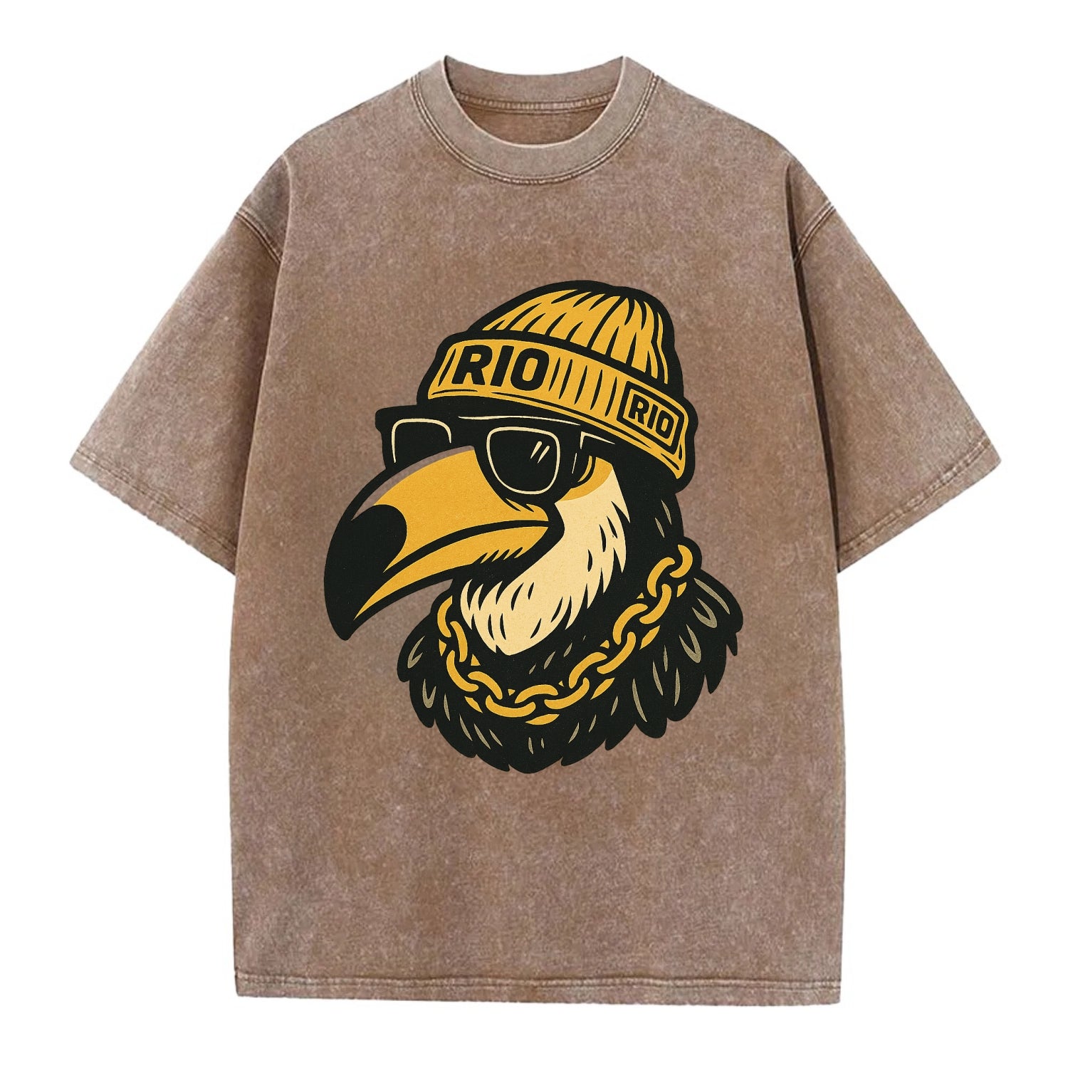 Rio Toucan - Vintage T-shirt - Brown