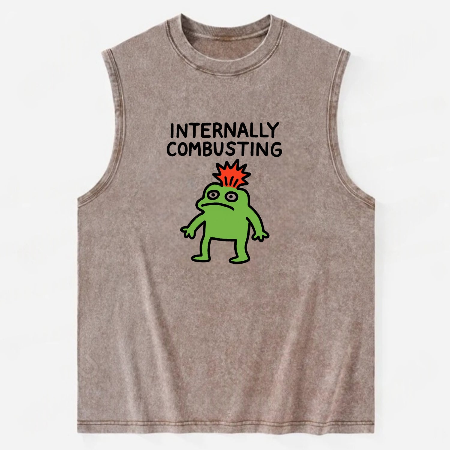 INTERNALLY COMBUSTING | Calm exterior exploding inside - Vintage Washed Tank - Brown