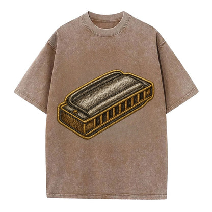 Harmonica  - Vintage T-shirt - Brown