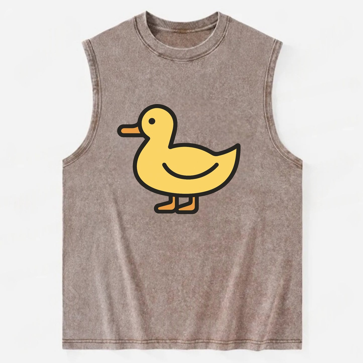 Duck - Yellow mallard flat side profile - Vintage Washed Tank - Brown
