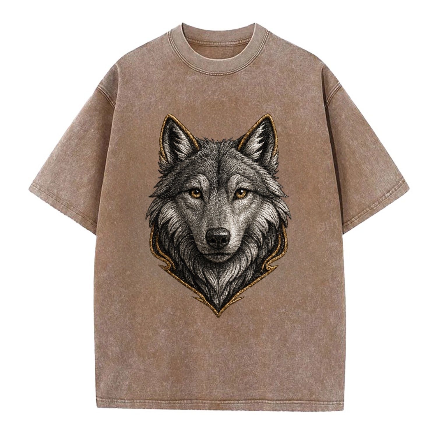 Wolf Totem  - Vintage T-shirt - Brown