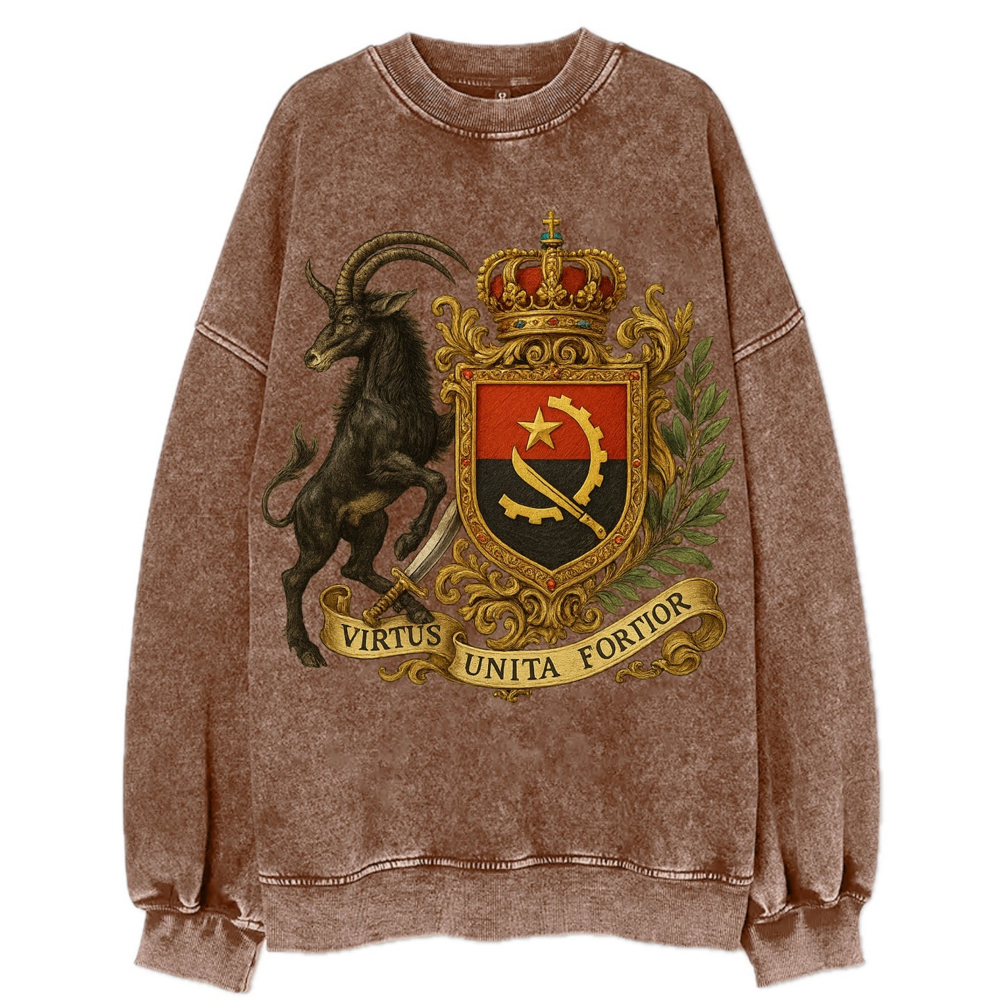 Angola Giant Sable Emblem  - Vintage Sweatshirt - Brown