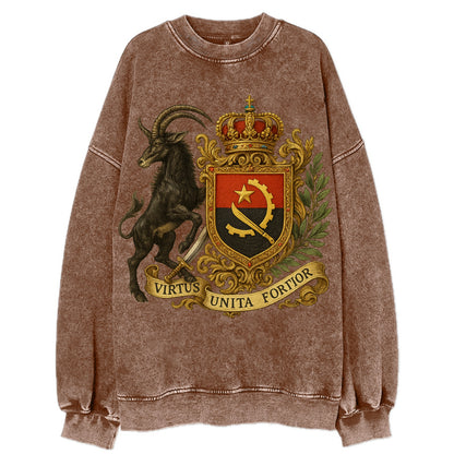 Angola Giant Sable Emblem  - Vintage Sweatshirt - Brown
