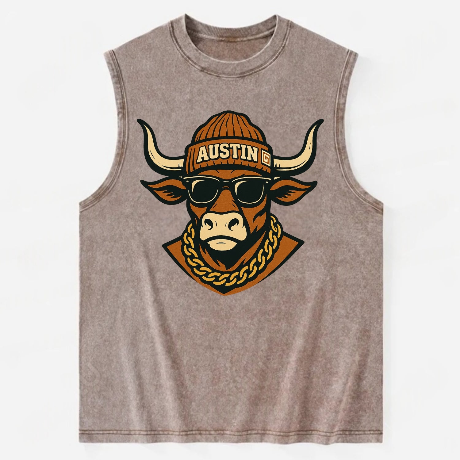 Austin Longhorn - Vintage Washed Tank - Brown