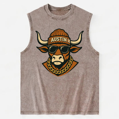 Austin Longhorn - Vintage Washed Tank - Brown