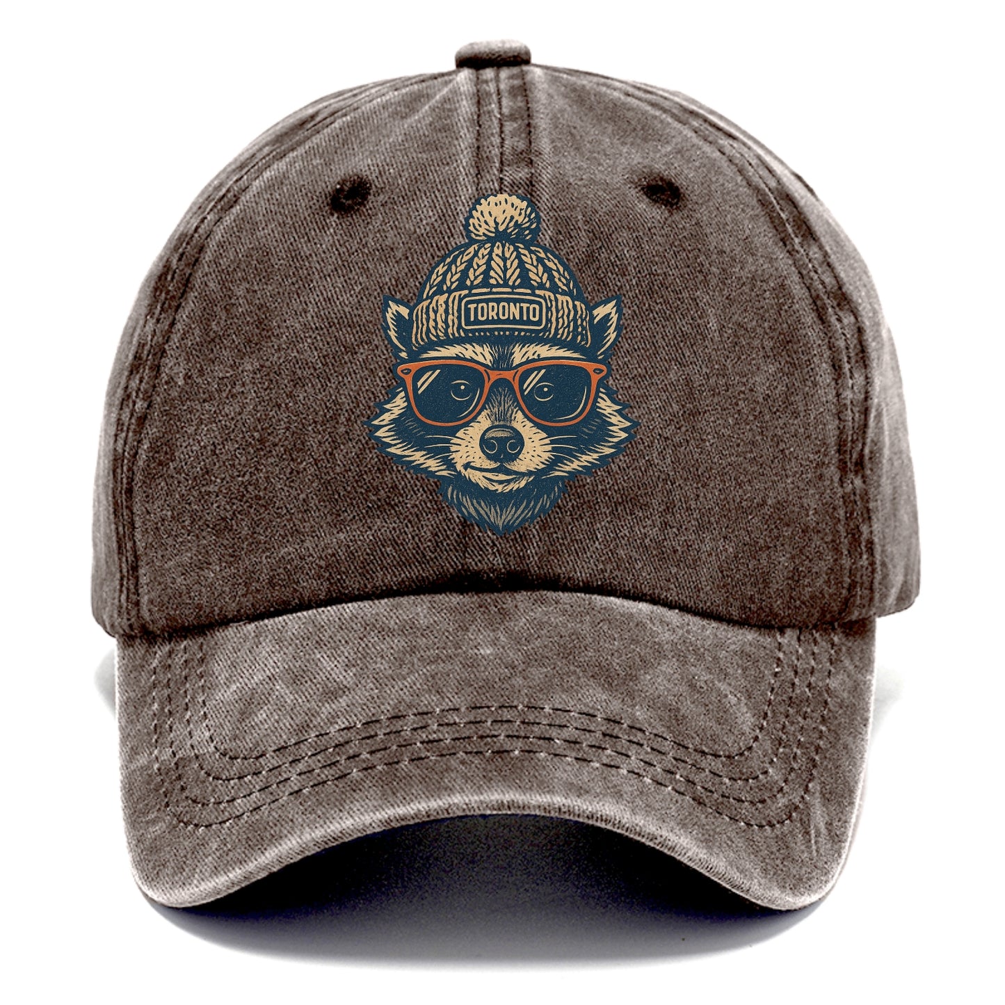 Toronto Raccoon wearing Toronto beanie w - Classic Cap - Brown