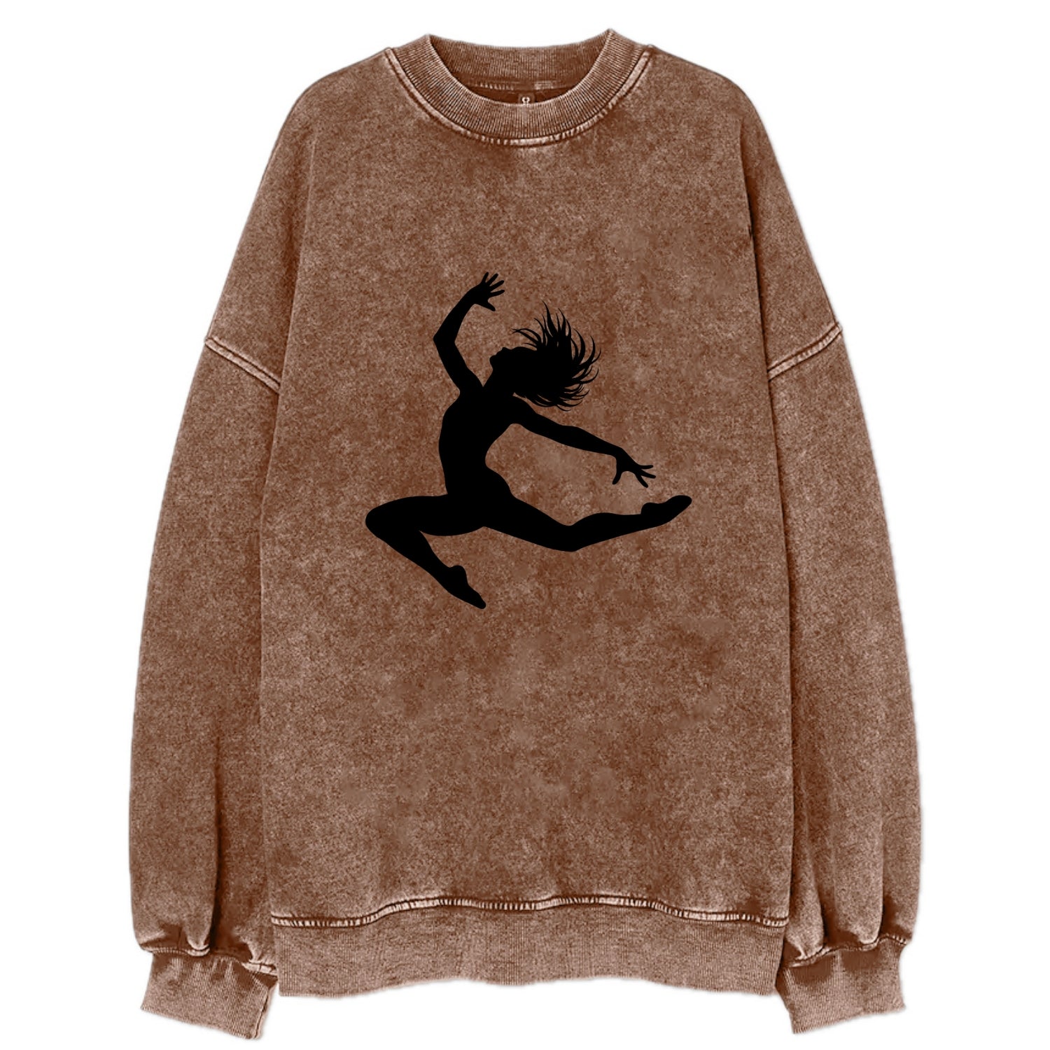 Contemporary dancer leap mid-air - Vintage Sweatshirt - Brown
