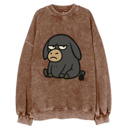 The Donky Judging Silently - Vintage Sweatshirt - Brown