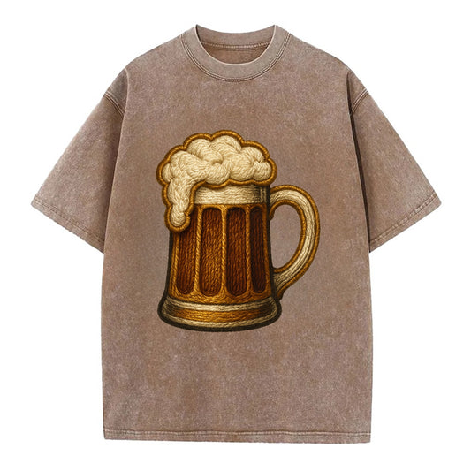Beer Mug  - Vintage T-shirt - Brown