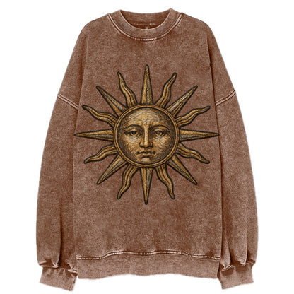 Sun Rays  - Vintage Sweatshirt - Brown