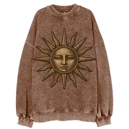 Sun Rays  - Vintage Sweatshirt - Brown