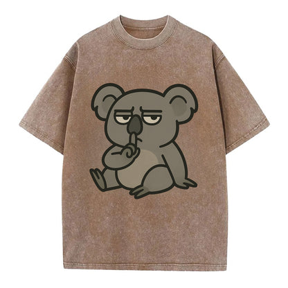 The Koala Judging - Vintage T-shirt - Brown