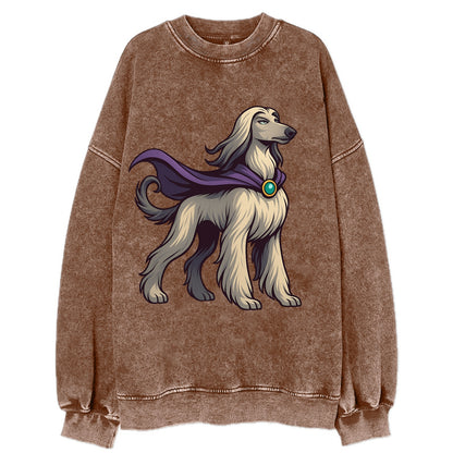 Afghan Hound Mystic Hero  - Vintage Sweatshirt - Brown
