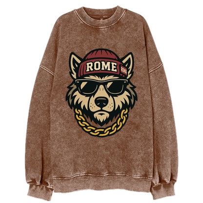 Rome Wolf - Vintage Sweatshirt - Brown
