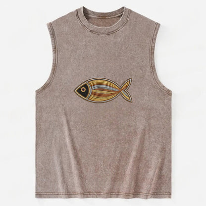 Ichthys - Vintage Washed Tank - Brown