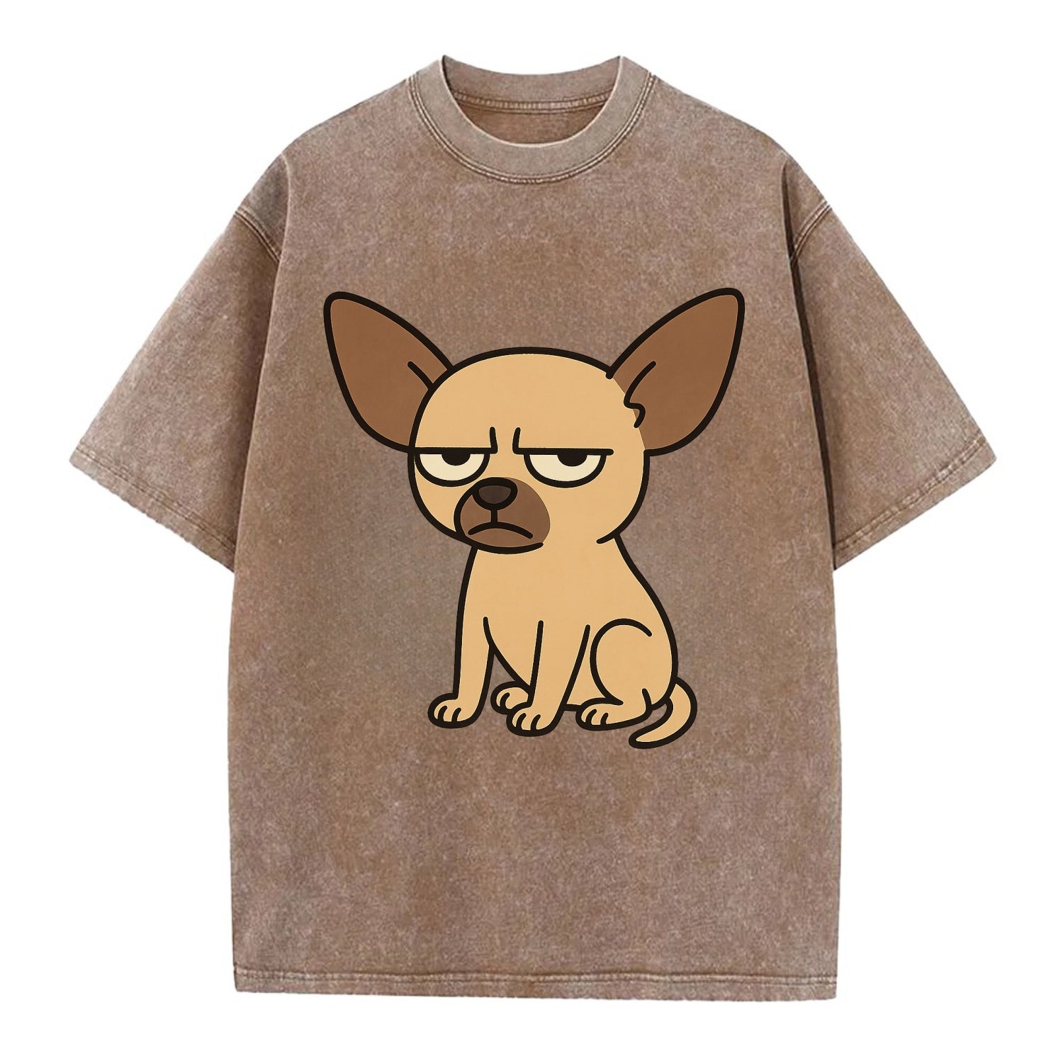 The Chihuahua Judging Silently - Vintage T-shirt - Brown