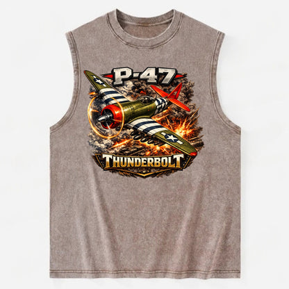 P 47 Thunderbolt - Vintage Washed Tank - Brown