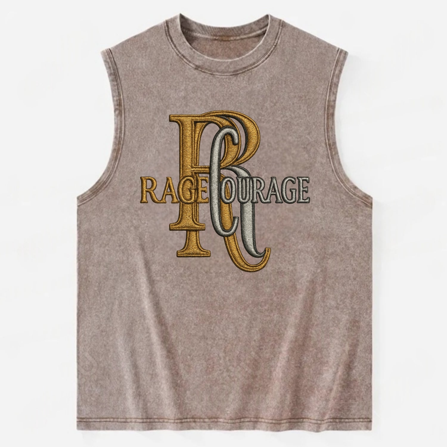 RAGE;COURAGE MODE Warrior Green Hat - Vintage Washed Tank - Brown