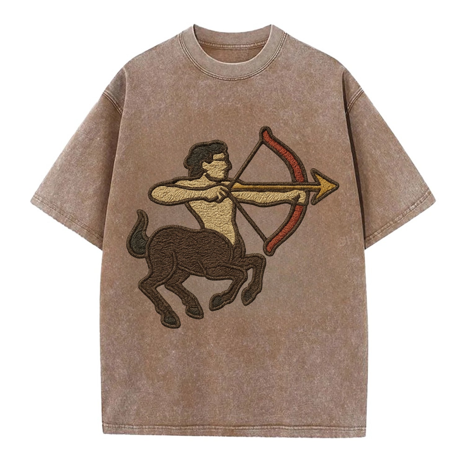 Sagittarius Arrow  - Vintage T-shirt - Brown