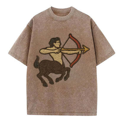 Sagittarius Arrow  - Vintage T-shirt - Brown