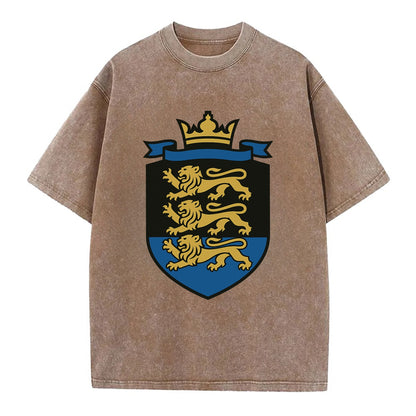 Estonia Royal Logo  - Vintage T-shirt - Brown