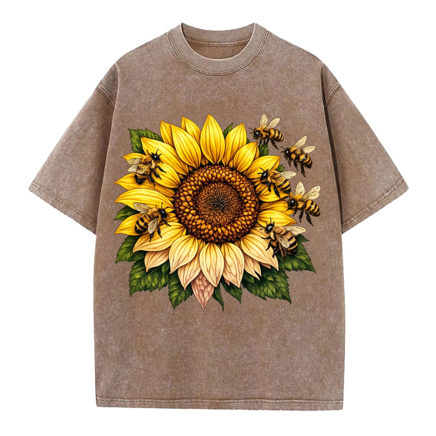 Vintage Sunflower - Vintage T-shirt - Brown