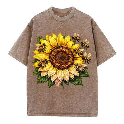 Vintage Sunflower - Vintage T-shirt - Brown