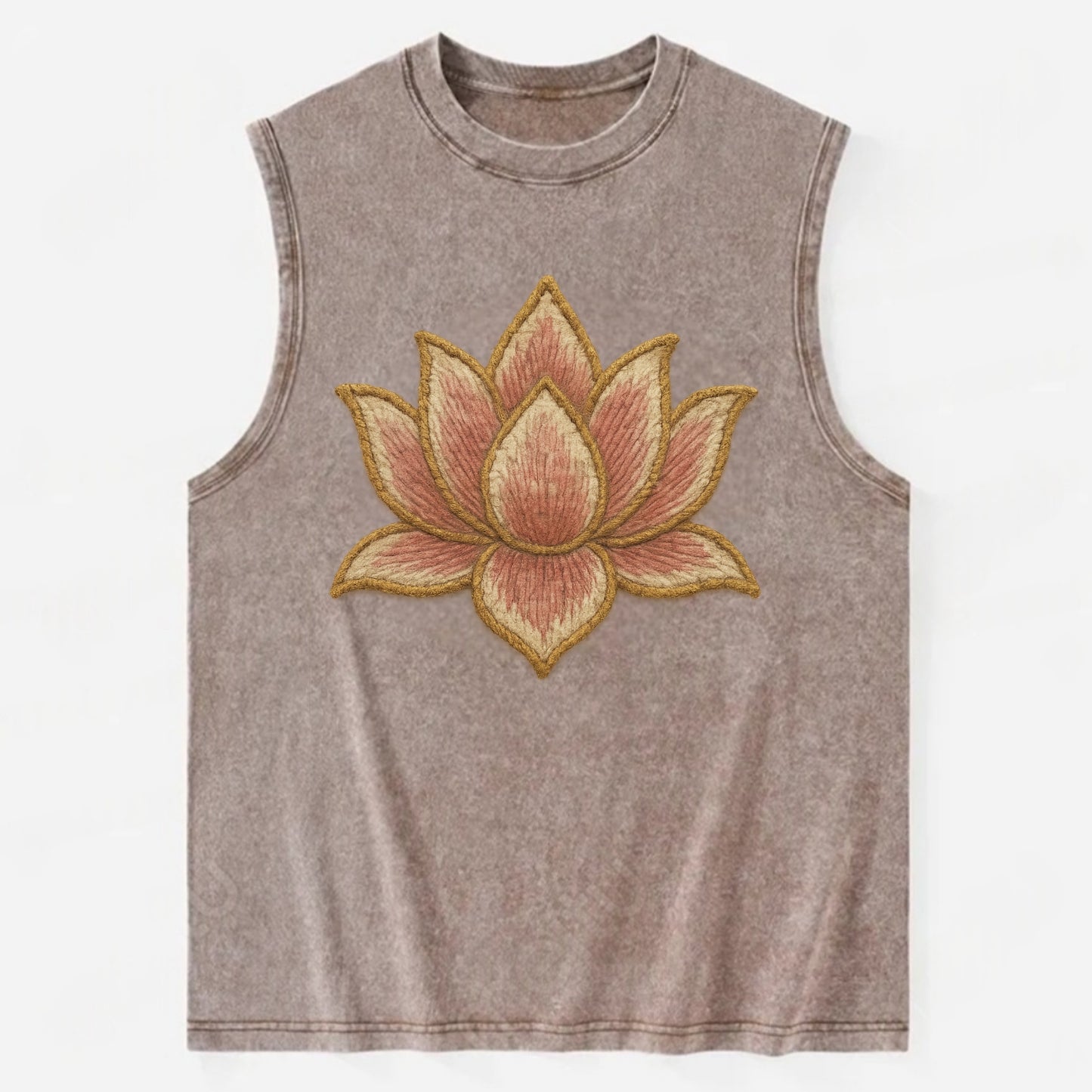 Lotus Flower - Vintage Washed Tank - Brown