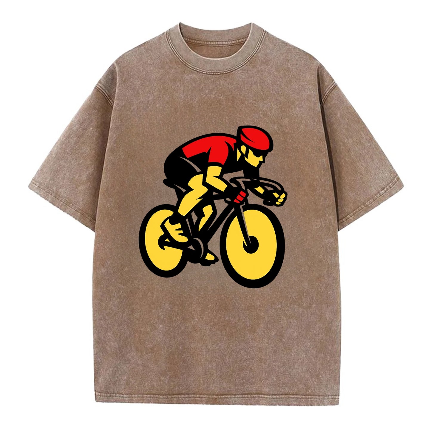 Speed Demon Cyclist - Vintage T-shirt - Brown