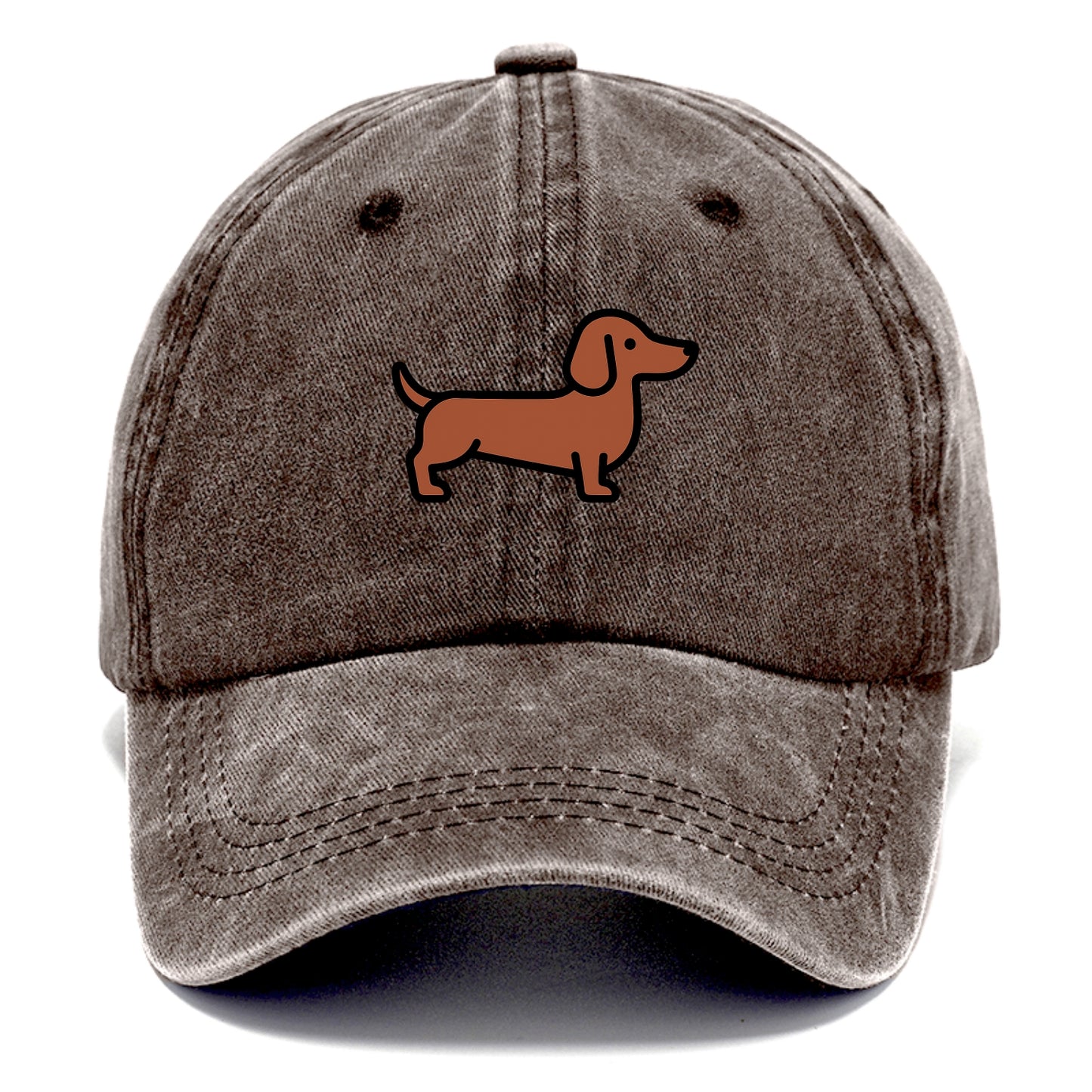 Dachshund - Red/brown smooth flat side profile - Classic Cap - Brown