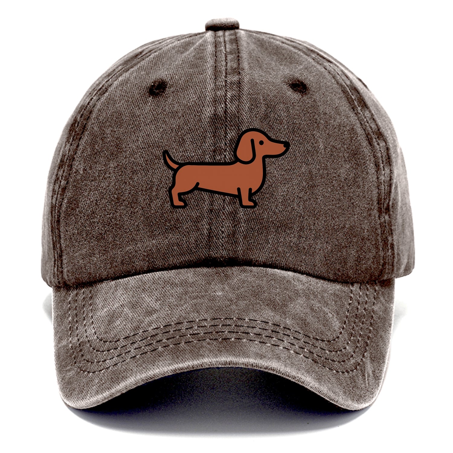 Dachshund - Red/brown smooth flat side profile - Classic Cap - Brown