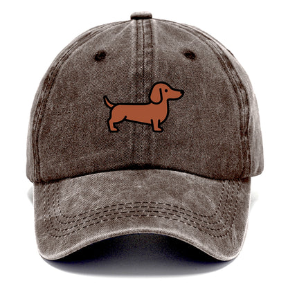 Dachshund - Red/brown smooth flat side profile - Classic Cap - Brown