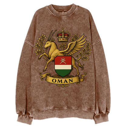 Oman Heritage Badge  - Vintage Sweatshirt - Brown