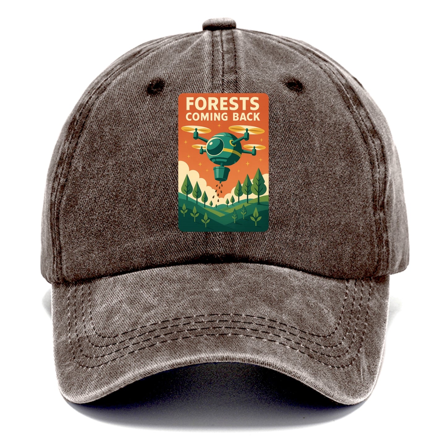 Reforestation drone planting millions of trees - "Forests Coming Back" - nature - Classic Cap - Brown