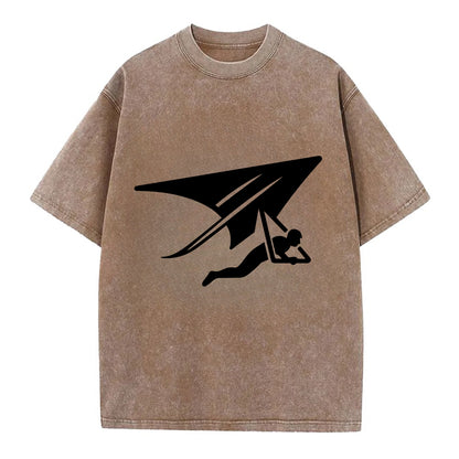 Hang glider soaring - Vintage T-shirt - Brown
