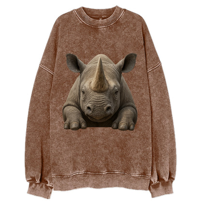 Rhinoceros  - Vintage Sweatshirt - Brown