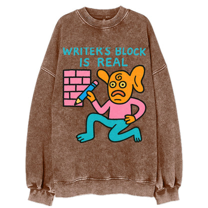 WRITERS BLOCK IS REAL | Brick wall with pencil - Vintage Sweatshirt - Brown